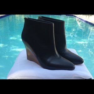 Ann Taylor wedge ankle leather bootie
